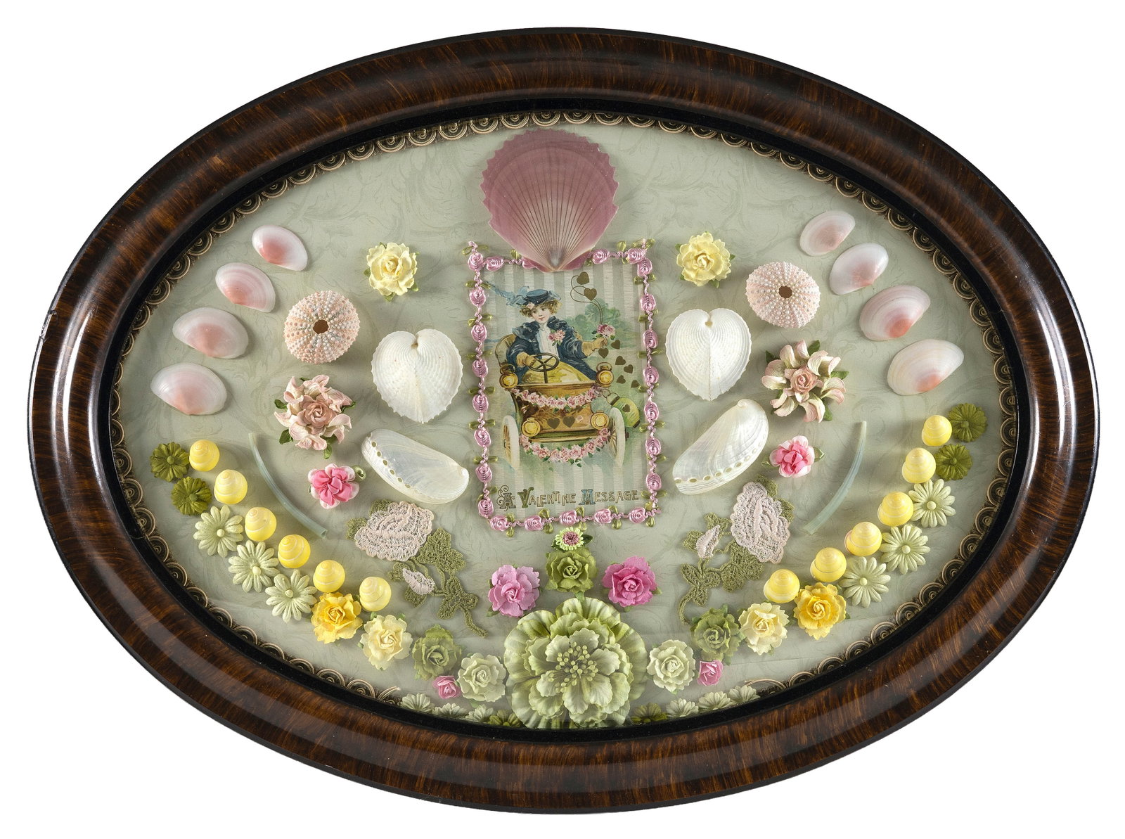 CONTEMPORARY SAILOR'S VALENTINE BY LYNDA SUSAN HENNIGAN Connecticut, 1951-2025 17" x 22.5". (1 of 1)