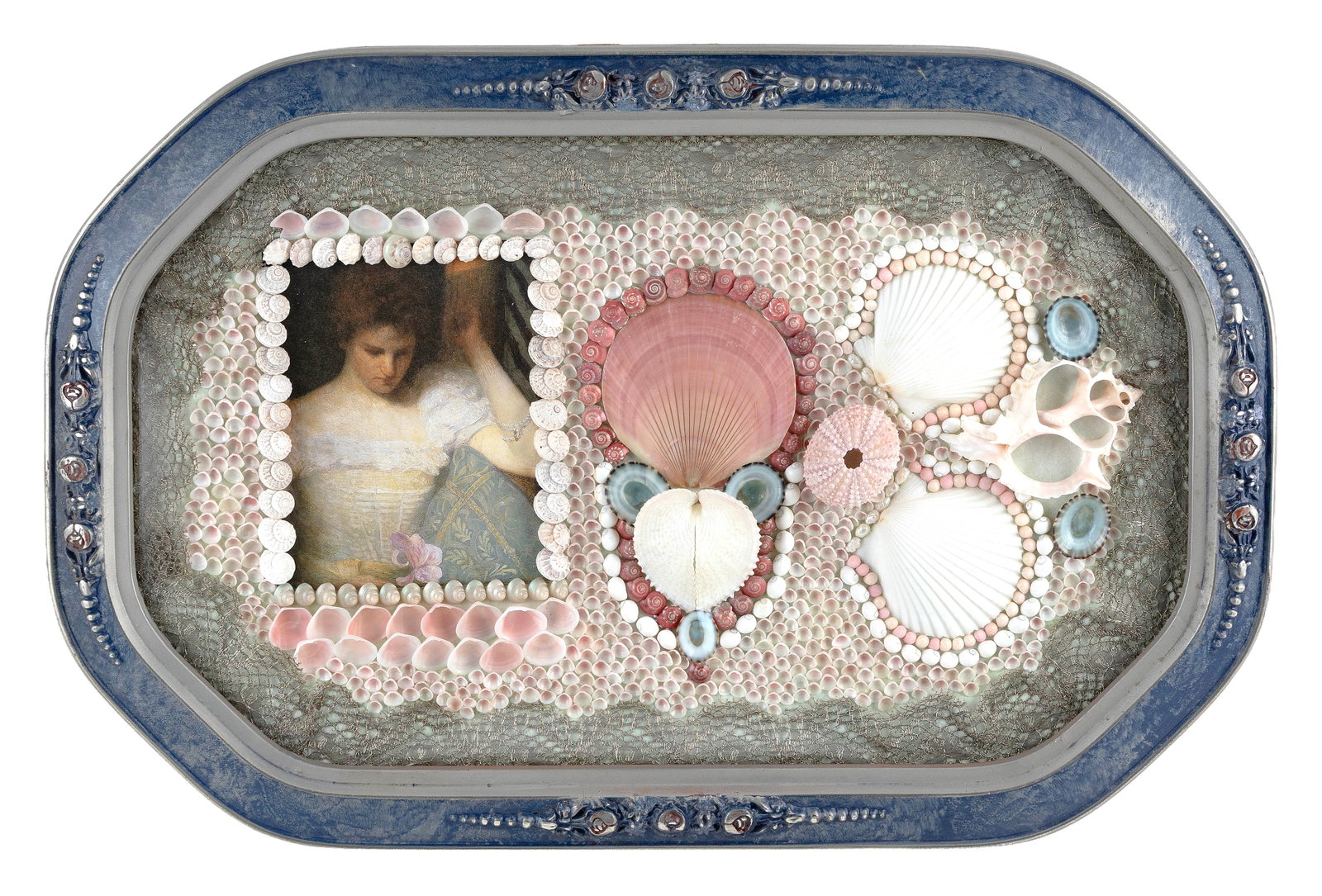 CONTEMPORARY SAILOR'S VALENTINE BY LYNDA SUSAN HENNIGAN Connecticut, 1951-2025 12" x 17.75". (1 of 2)