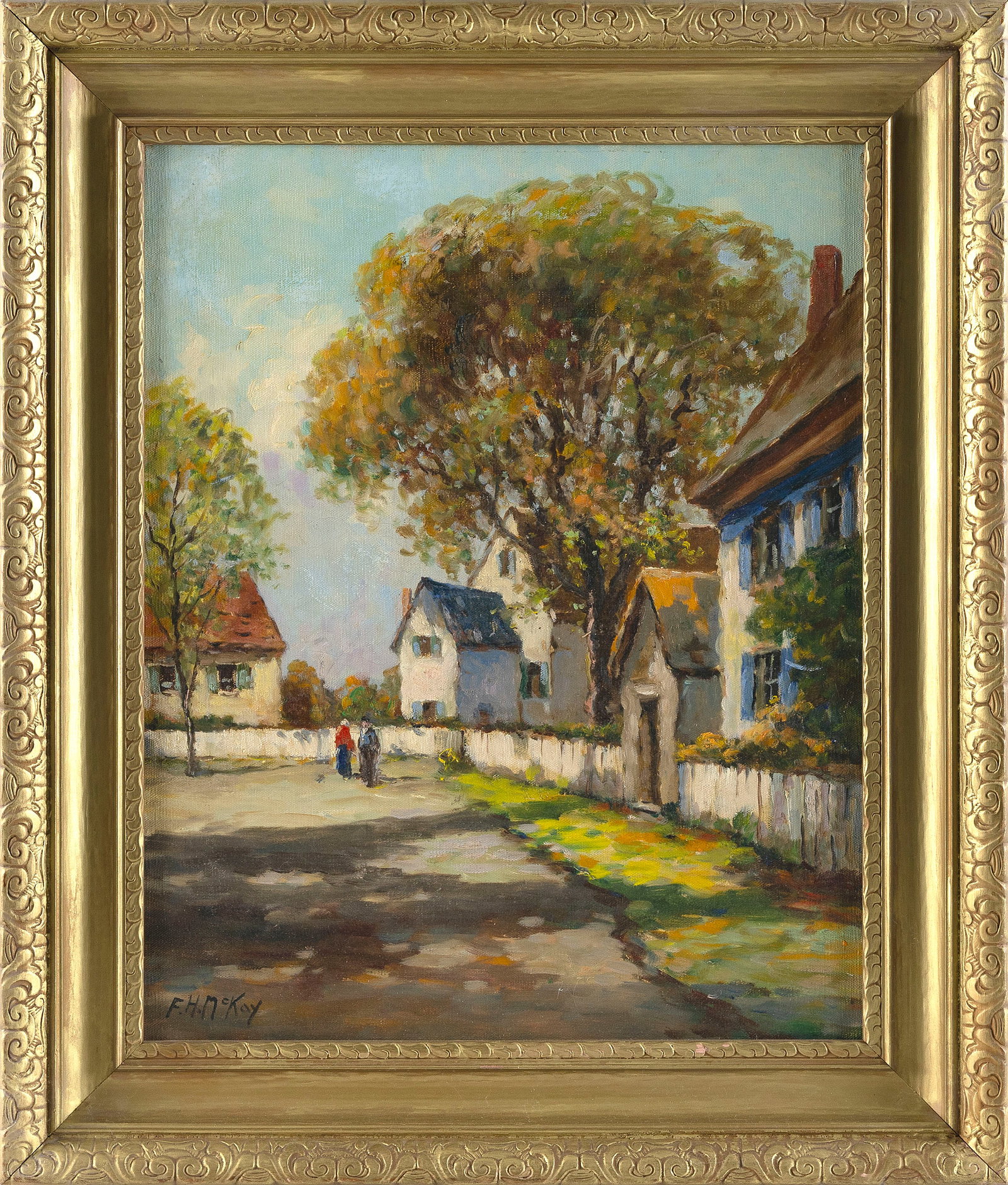 C. HJALMAR "CAPPY" AMUNDSEN (Maine/New York/Massachusetts, 1911-2001), "Village in Maine"., Oil on (1 of 2)