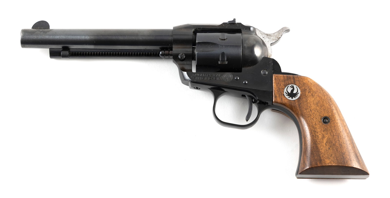 * RUGER SINGLE-SIX REVOLVER 20th Century Length of barrel 5.5". Total length 11".: * RUGER SINGLE-SIX REVOLVER 20th Century .22 cal., Serial #166389. Includes original box. * This gun will only be delivered to holders of a Federal Firearms Dealer's License. Please be aware of licens
