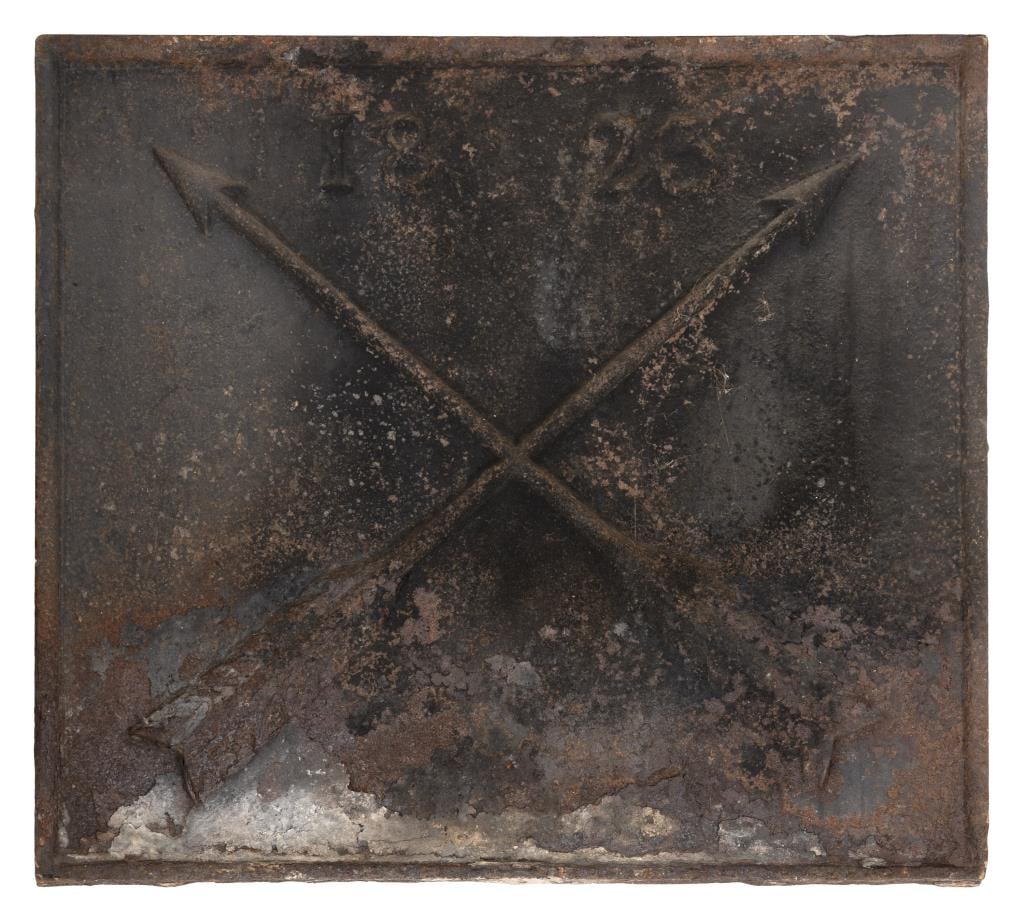 CAST IRON FIREBACK 19th Century Height 24". Width 25.5". (1 of 1)