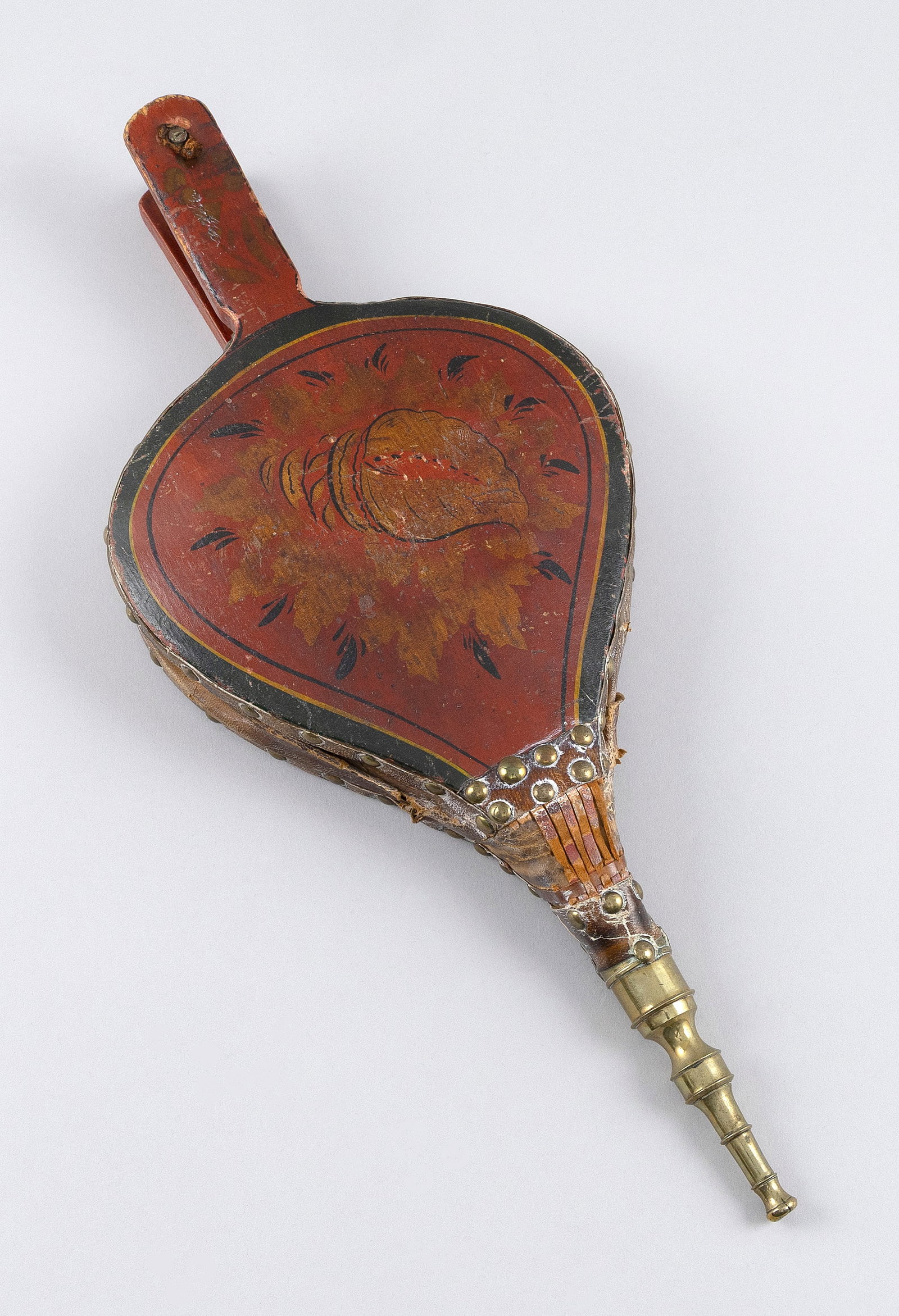 PAIR OF PAINT-DECORATED BELLOWS 19th Century Length 17". (1 of 3)