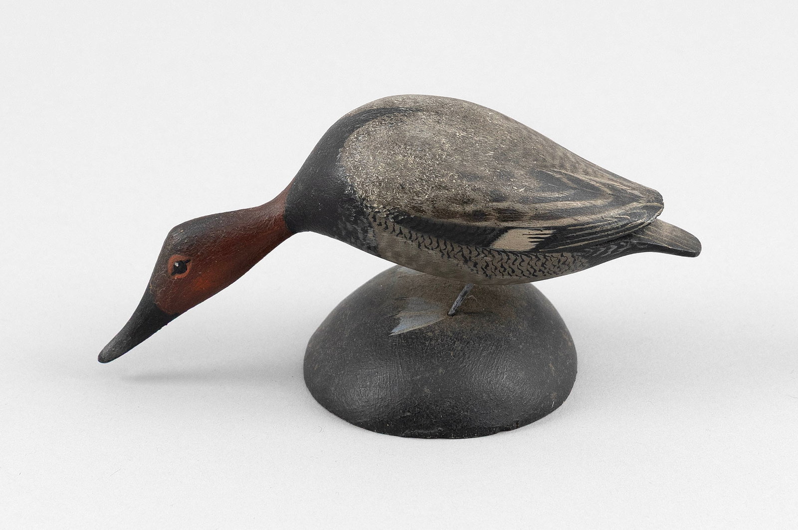 A. ELMER CROWELL MINIATURE CANVASBACK DRAKE East Harwich, Massachusetts, 1862-1952 Height 2.5". (1 of 5)