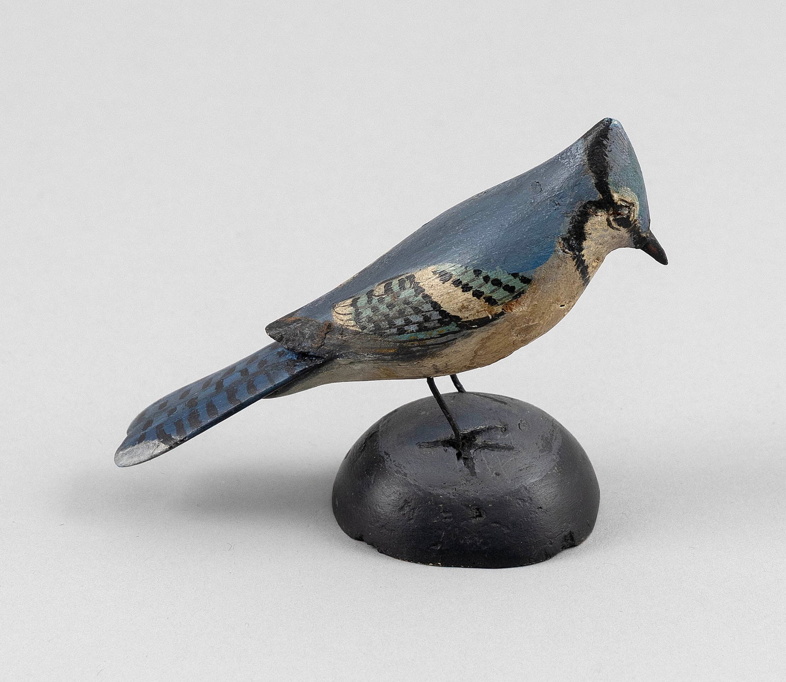 A. ELMER CROWELL MINIATURE BLUE JAY East Harwich, Massachusetts, 1862-1952 Height 3". (1 of 5)