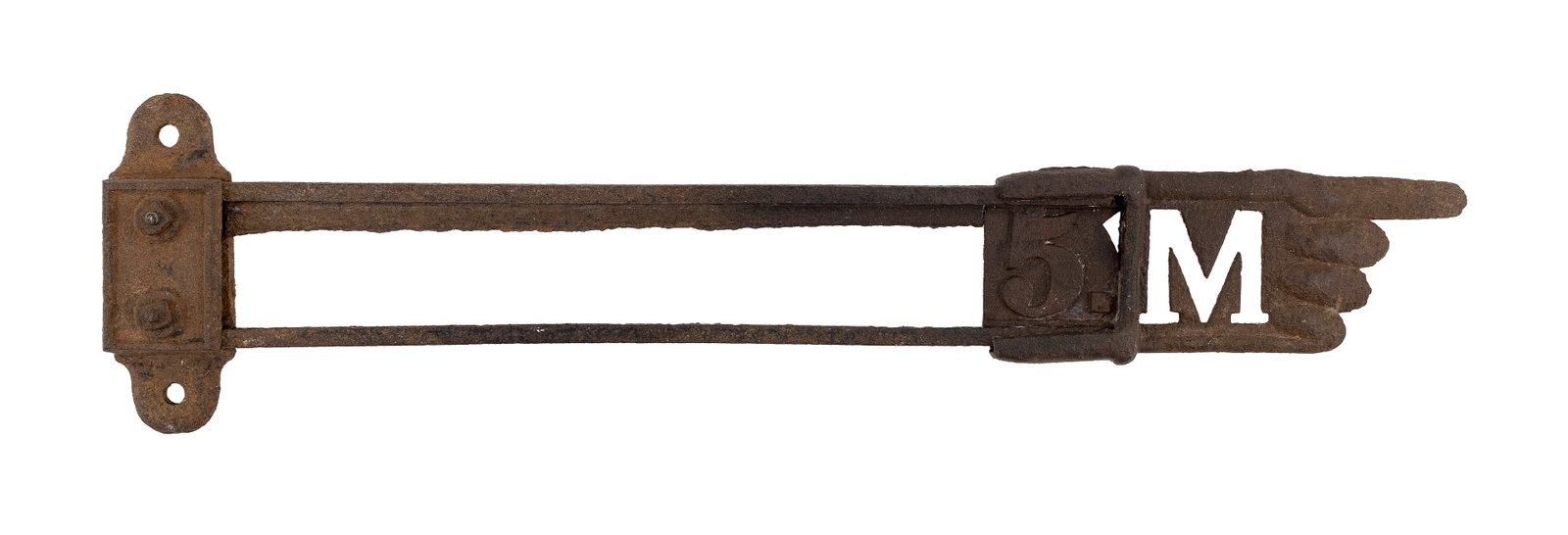 CAST IRON RAILROAD DIRECTIONAL SIGN Late 19th/Early 20th Century Length 27". (1 of 2)
