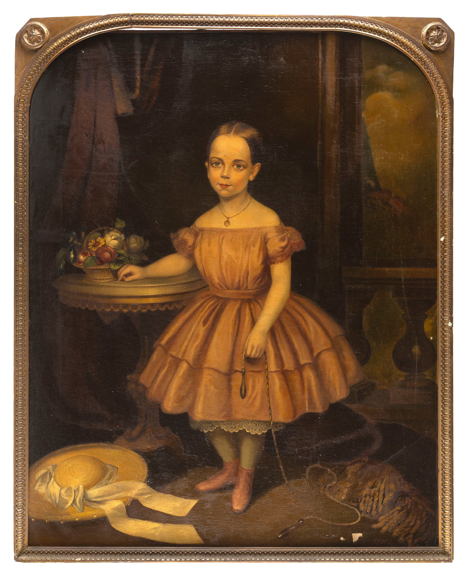 JOHN L. HARDING (America, 1806-1882), Portrait of a child in an interior., Oil on canvas, 48" x 40". (1 of 2)