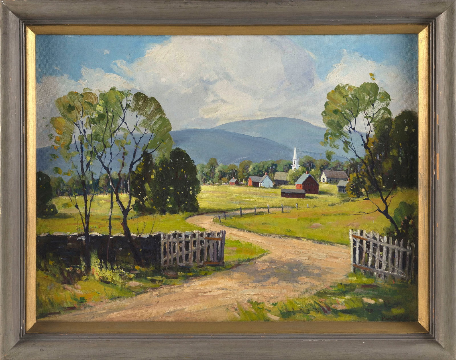MARY PORTER BIGELOW (New Hampshire, 1886-1969), "The Open Gate"., Oil on board, 18" x 24". Framed (1 of 2)