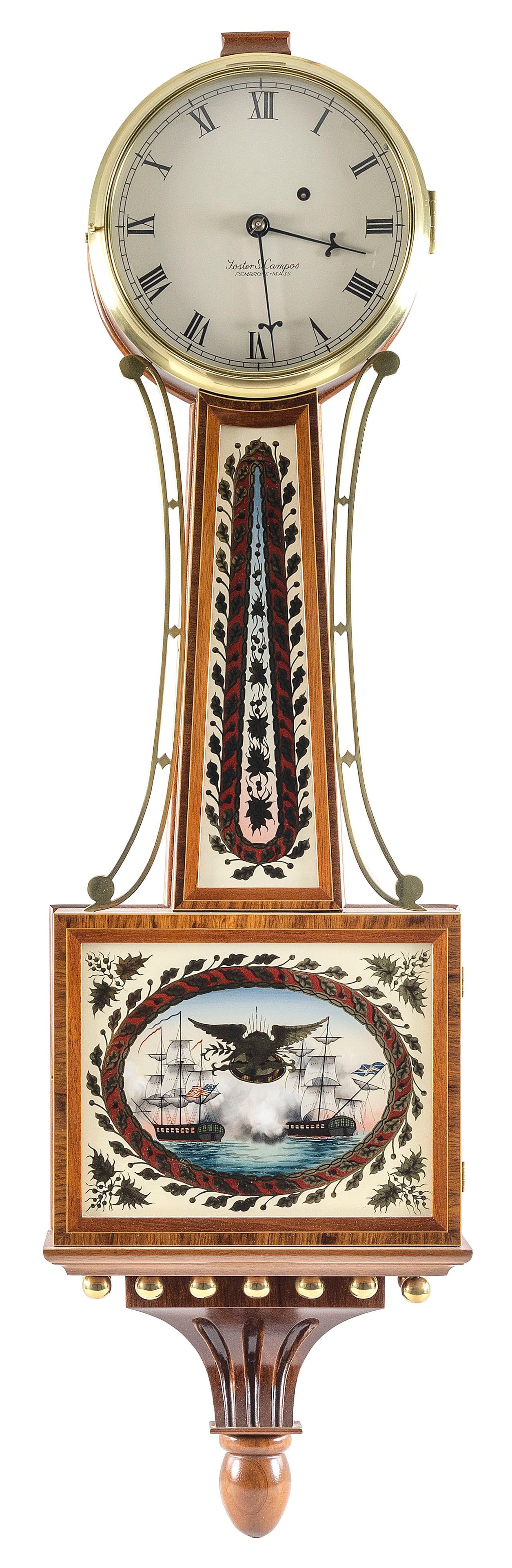 FOSTER S. CAMPOS BANJO CLOCK Pembroke, Massachusetts, 20th Century Height 40". (1 of 1)