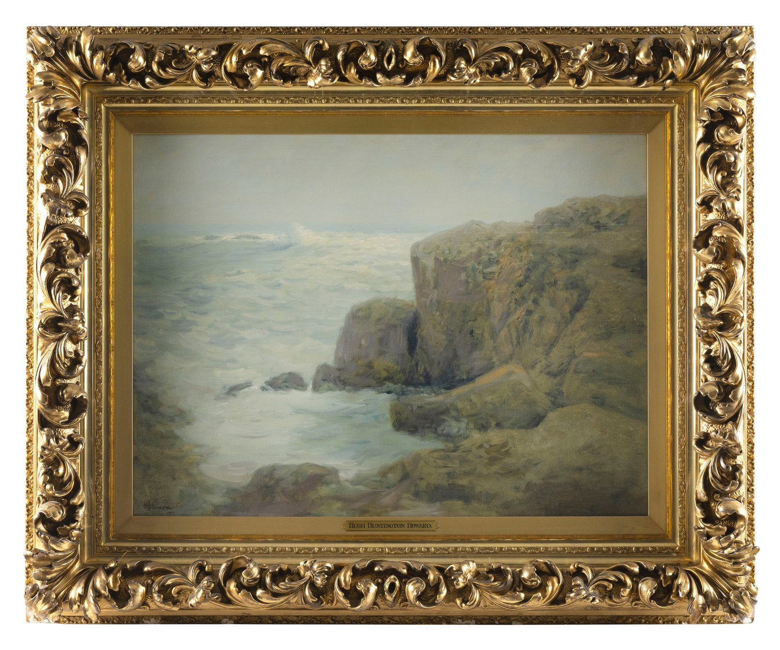 HUGH HUNTINGTON HOWARD (Ohio, 1860-1927), Rocky coast., Oil on canvas, 22" x 30". Framed 33" x 41". (1 of 2)
