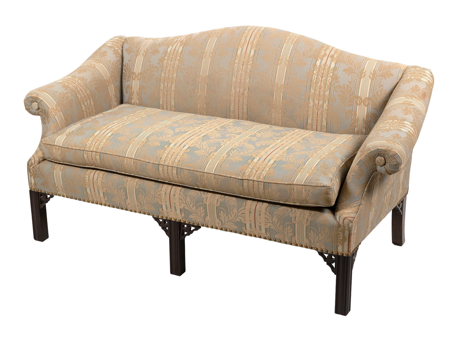 CHIPPENDALE-STYLE SETTEE 20th Century Height 32". Length 59". Depth 31". (1 of 1)