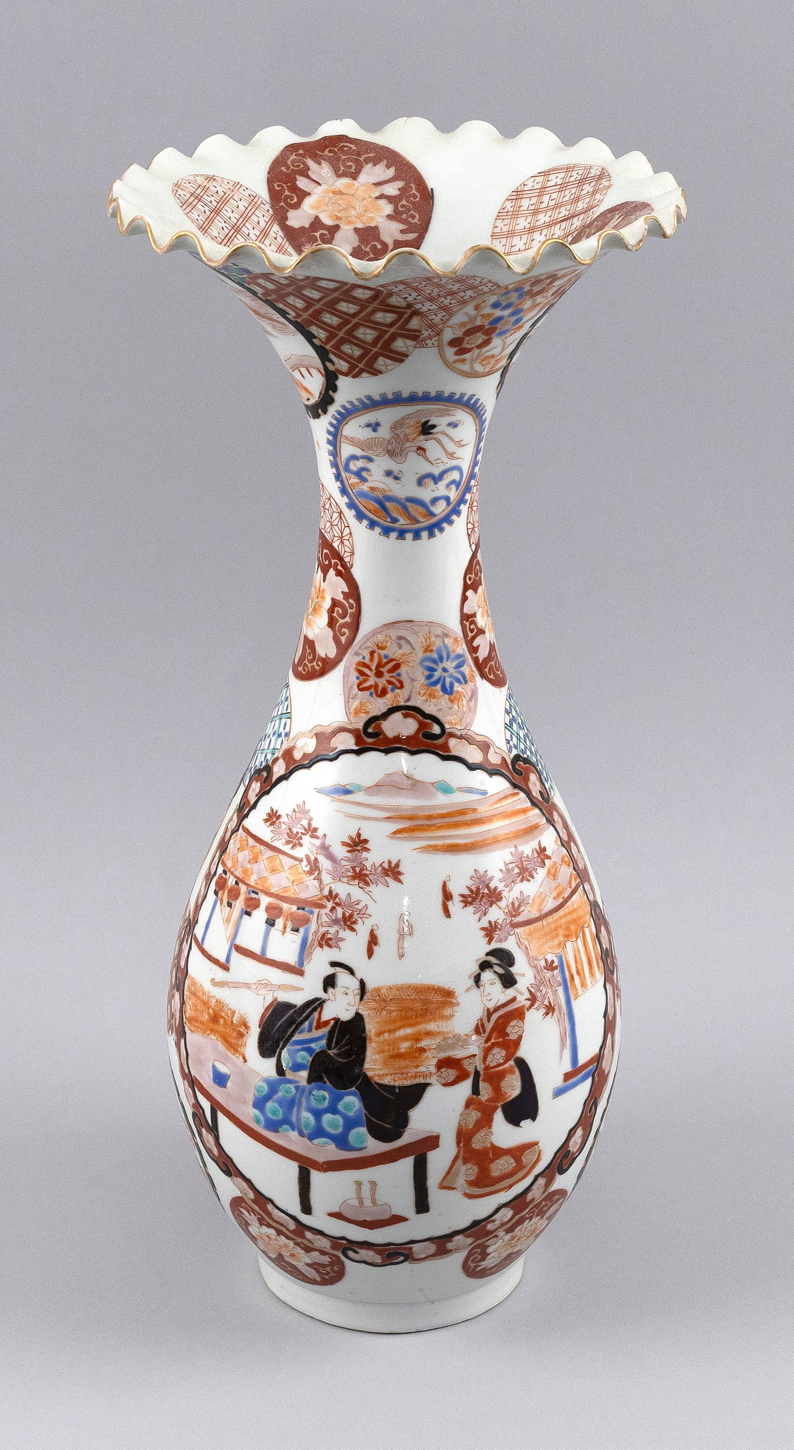 JAPANESE KUTANI PORCELAIN VASE Late 19th/Early 20th century Height 14". (1 of 6)