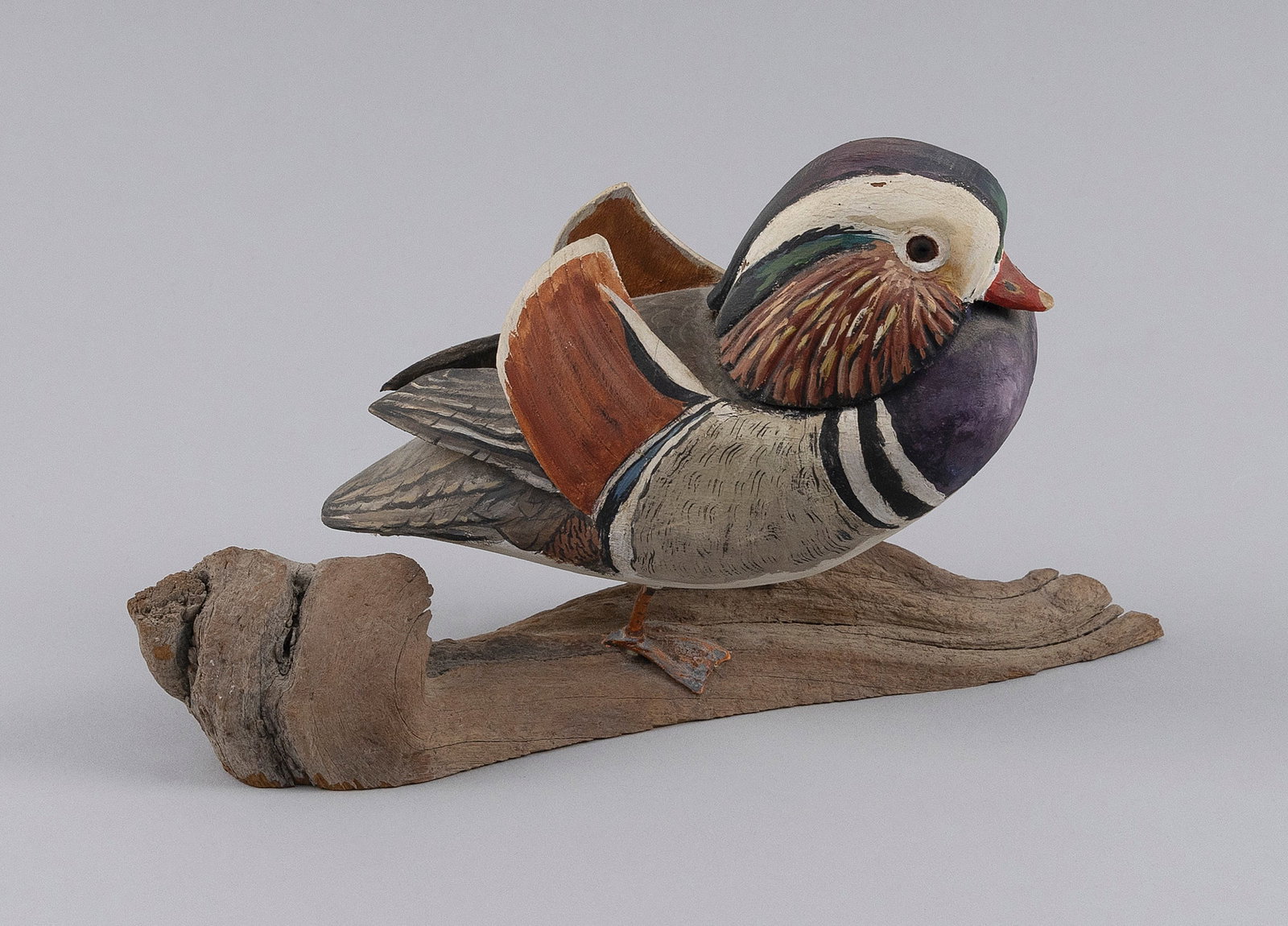 R.G. JANSSON MINIATURE MANDARIN DUCK DRAKE Cape Cod, Massachusetts, 1889-1970 Height 5.5". (1 of 5)