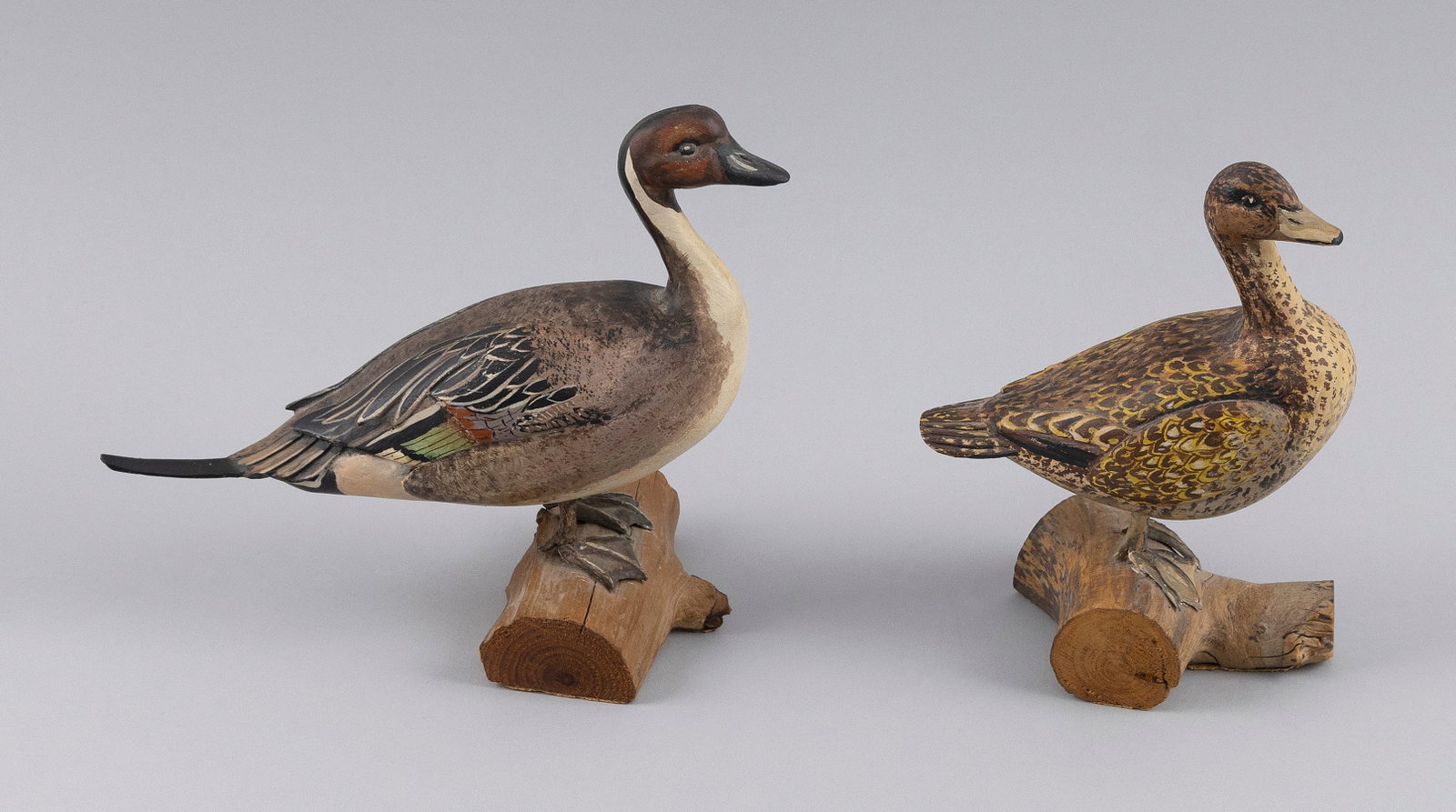 PAIR OF R.G. JANSSON MINIATURE PINTAILS Cape Cod, Massachusetts, 1889-1970 Heights 7". (1 of 5)