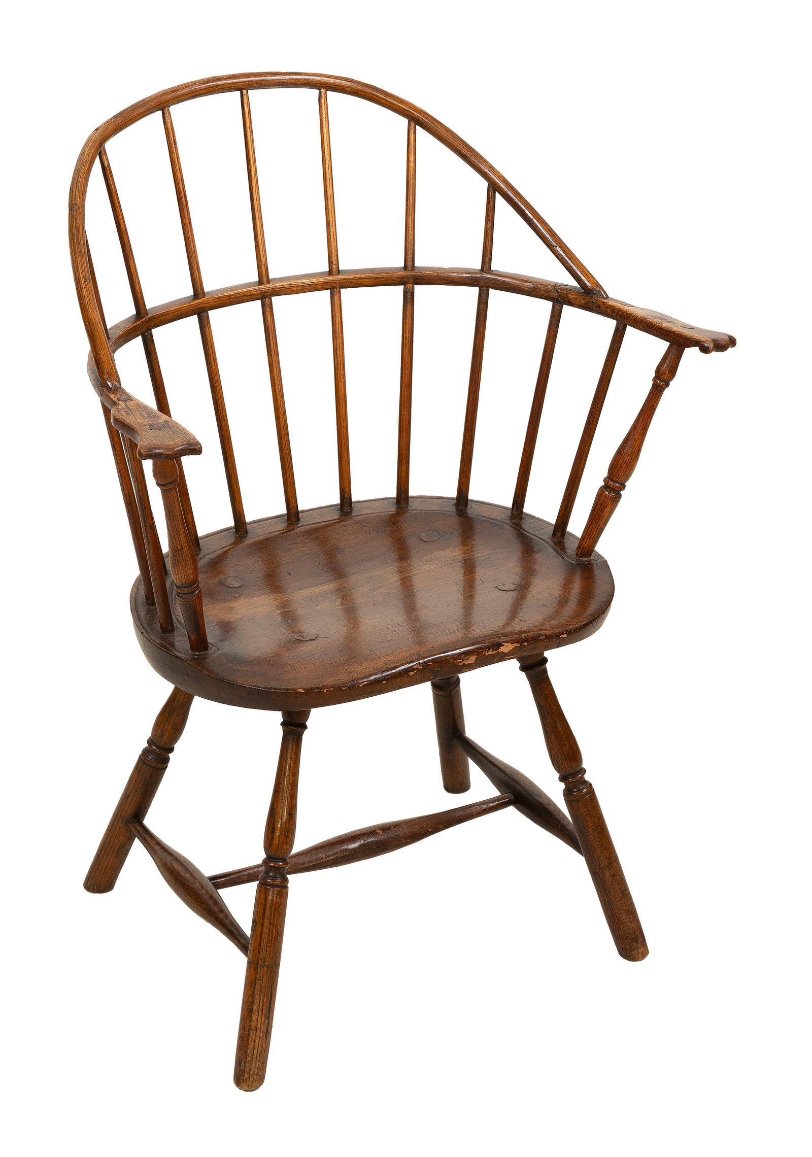 WINDSOR MAPLE AND ASH BOW-BACK ARMCHAIR Lancaster County, Pennsylvania, Early 19th Century Back (1 of 2)