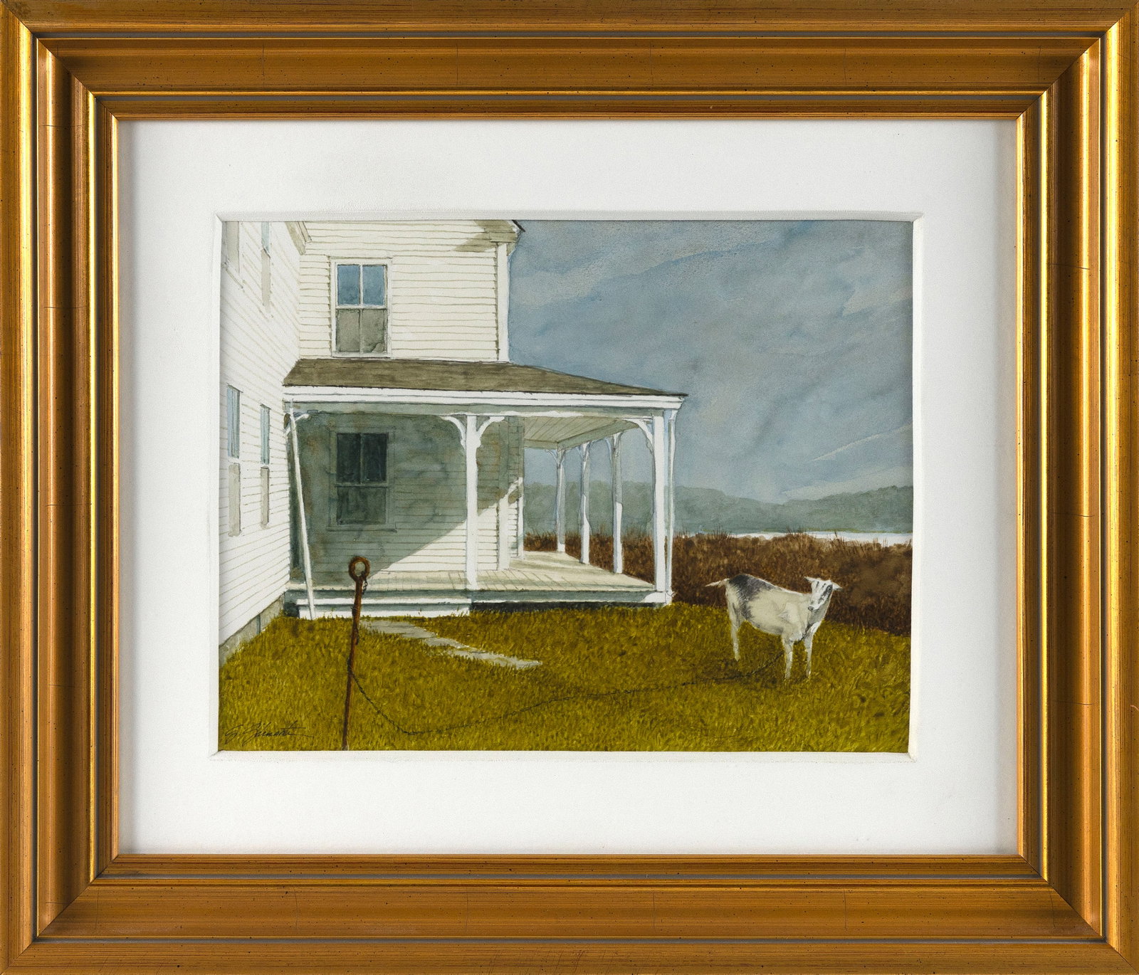 GARRY GILMARTIN (America, 1949-2010), "Blue-eyed Billy"., Watercolor, 9" x 11.5" sight. Framed 16" x (1 of 2)