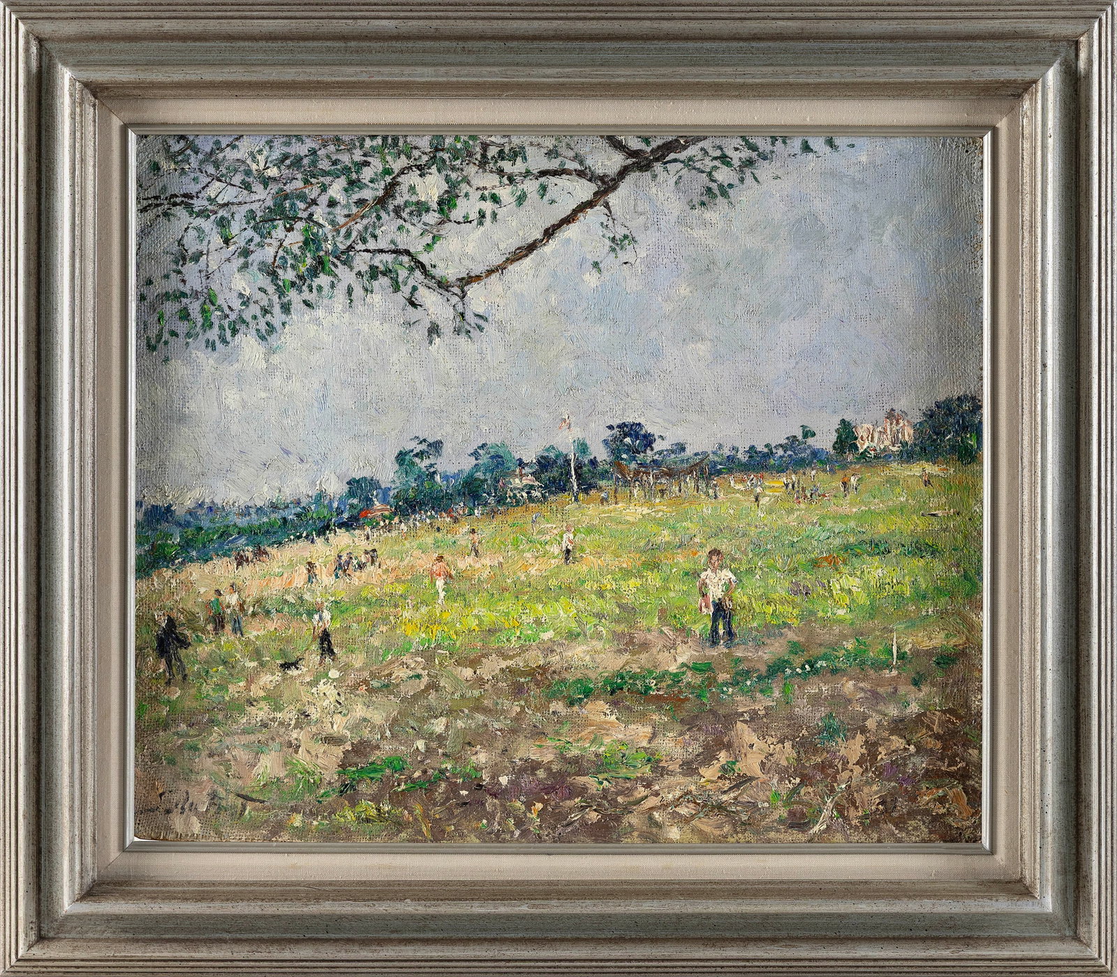 SAMUEL ROTHBORT (New York, 1882-1971), Prospect Park, New York., Oil on masonite, 20" x 24". Framed (1 of 2)