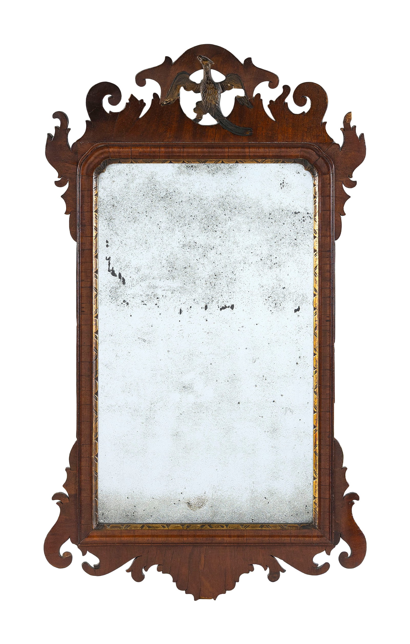 CHIPPENDALE MIRROR 18th Century Height 30.5". Width 17.5". (1 of 2)