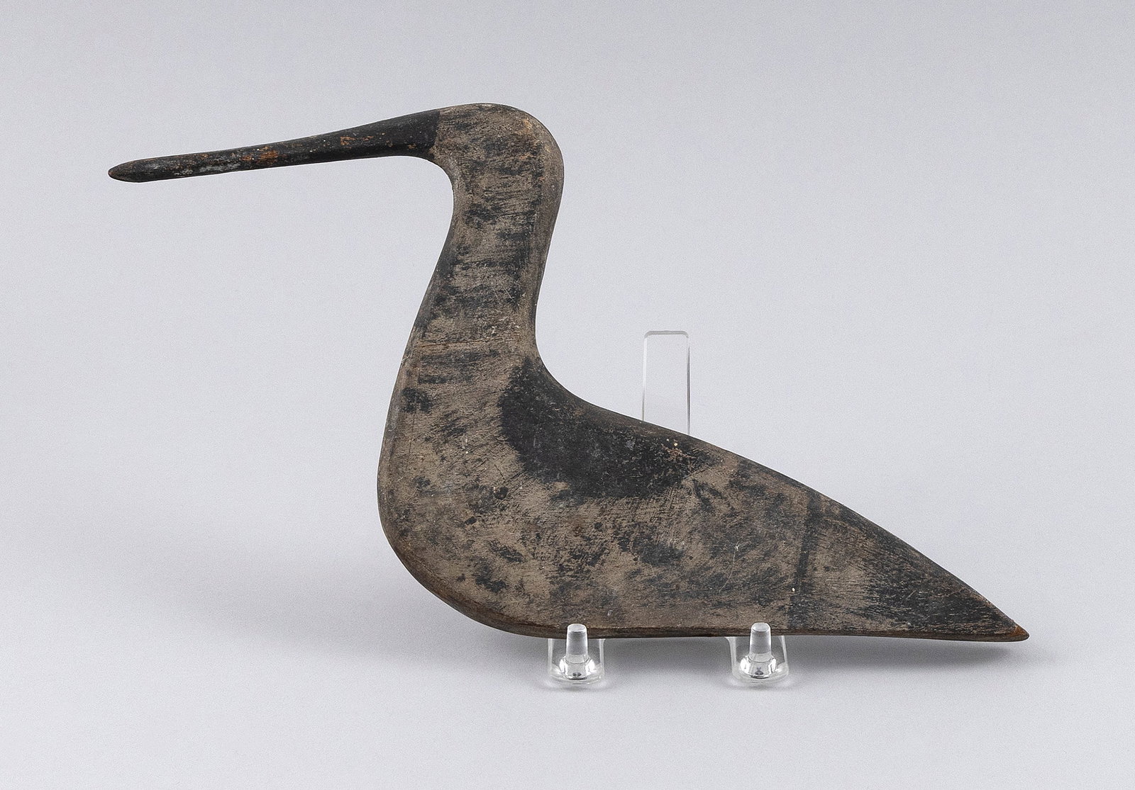 FLATTIE YELLOWLEGS DECOY Massachusetts, Circa 1890 Length 11.5". (1 of 3)