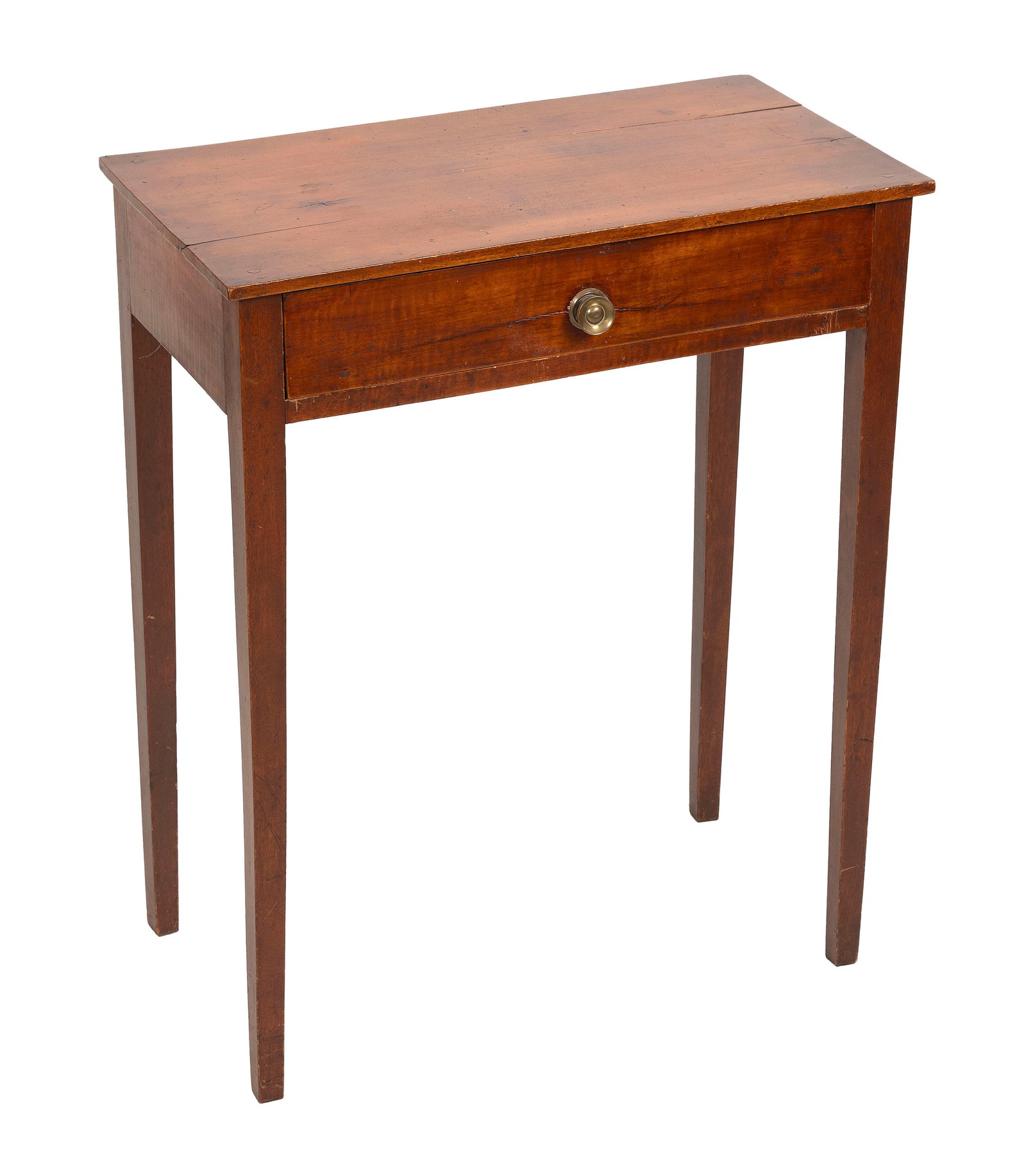 MAPLE ONE-DRAWER WORK TABLE First Half of the 19th Century Height 30". Width 24.5". Depth 13". (1 of 2)