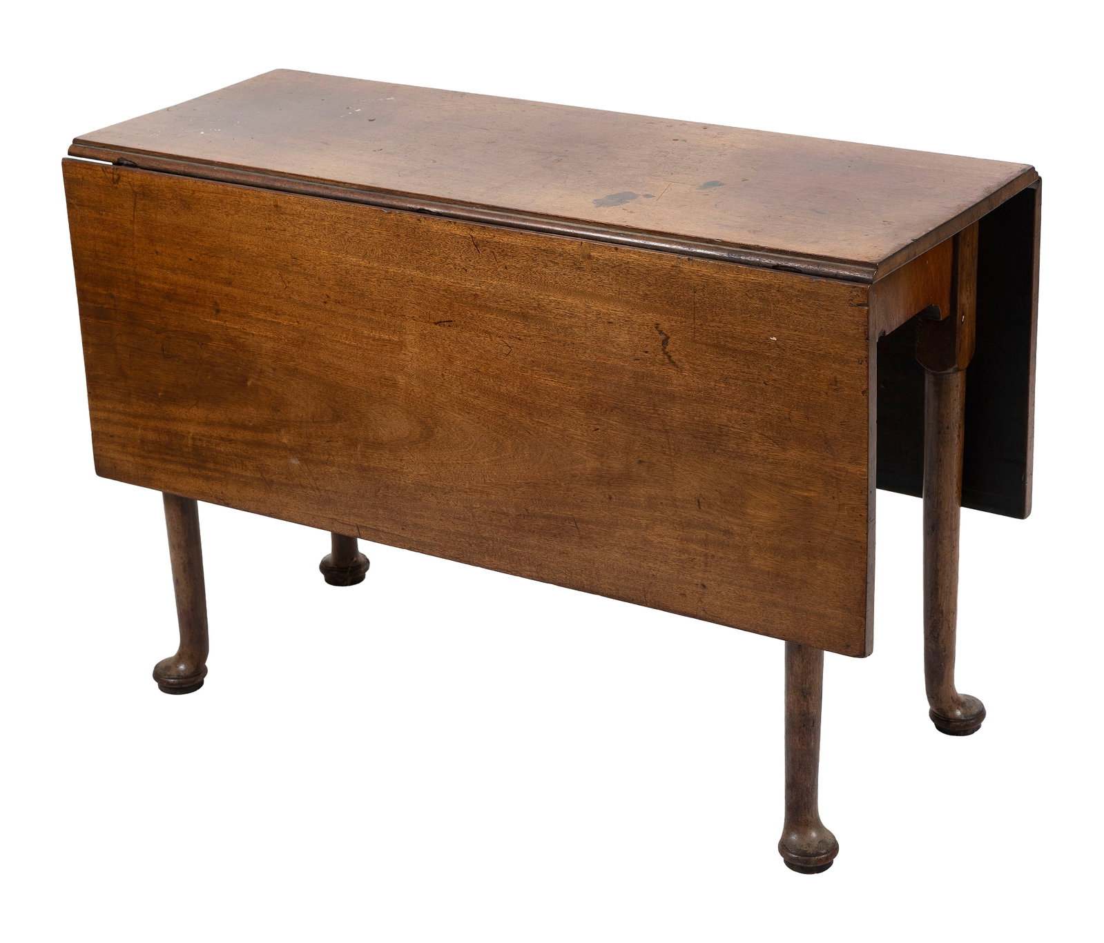 QUEEN ANNE WALNUT DROP-LEAF TABLE America, Mid-18th Century Height 29". Length 16.5" plus two 16" (1 of 3)