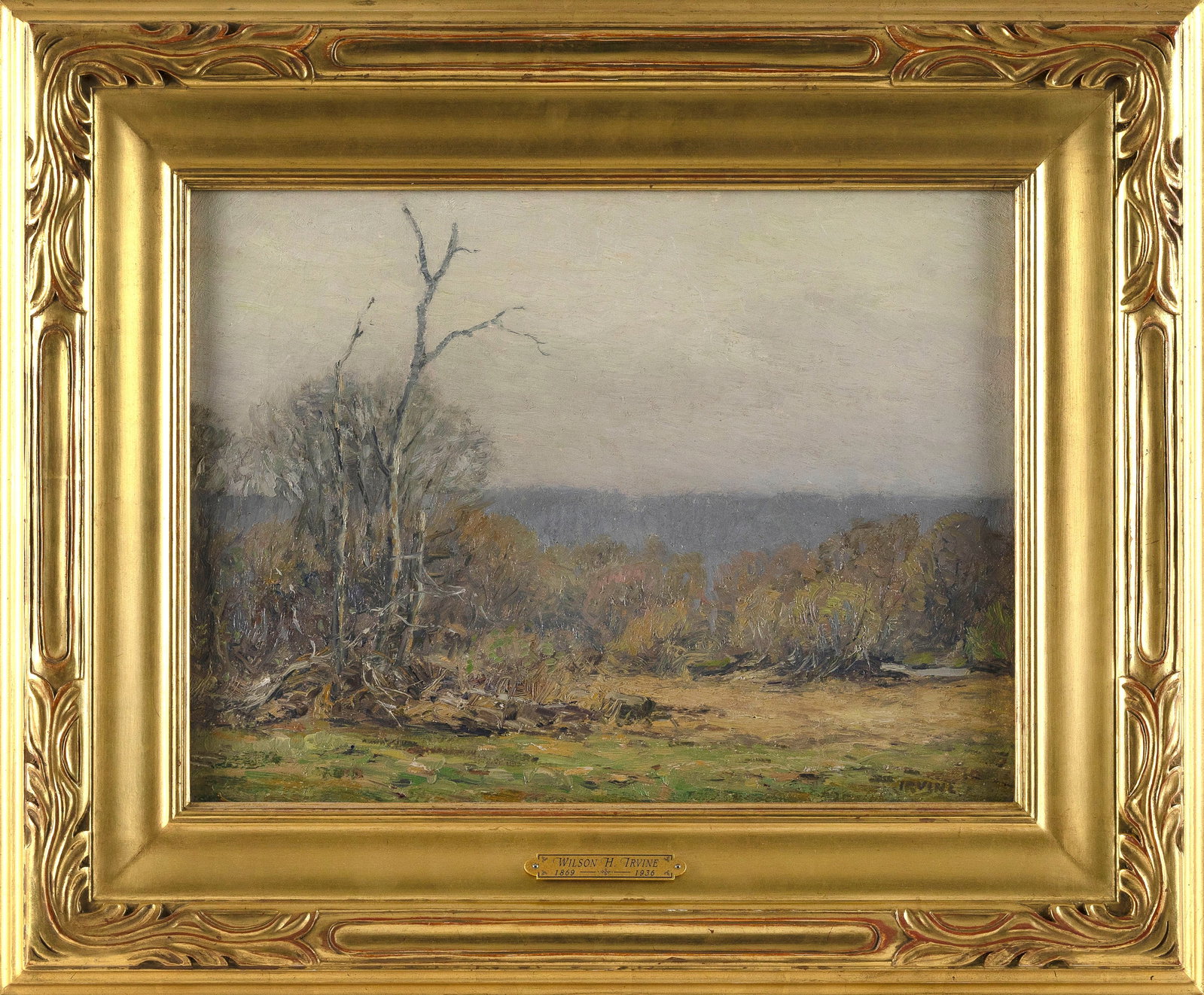 WILSON HENRY IRVINE (Connecticut/Illinois, 1869-1936), Early April mist, Old Lyme, Connecticut., Oil (1 of 2)