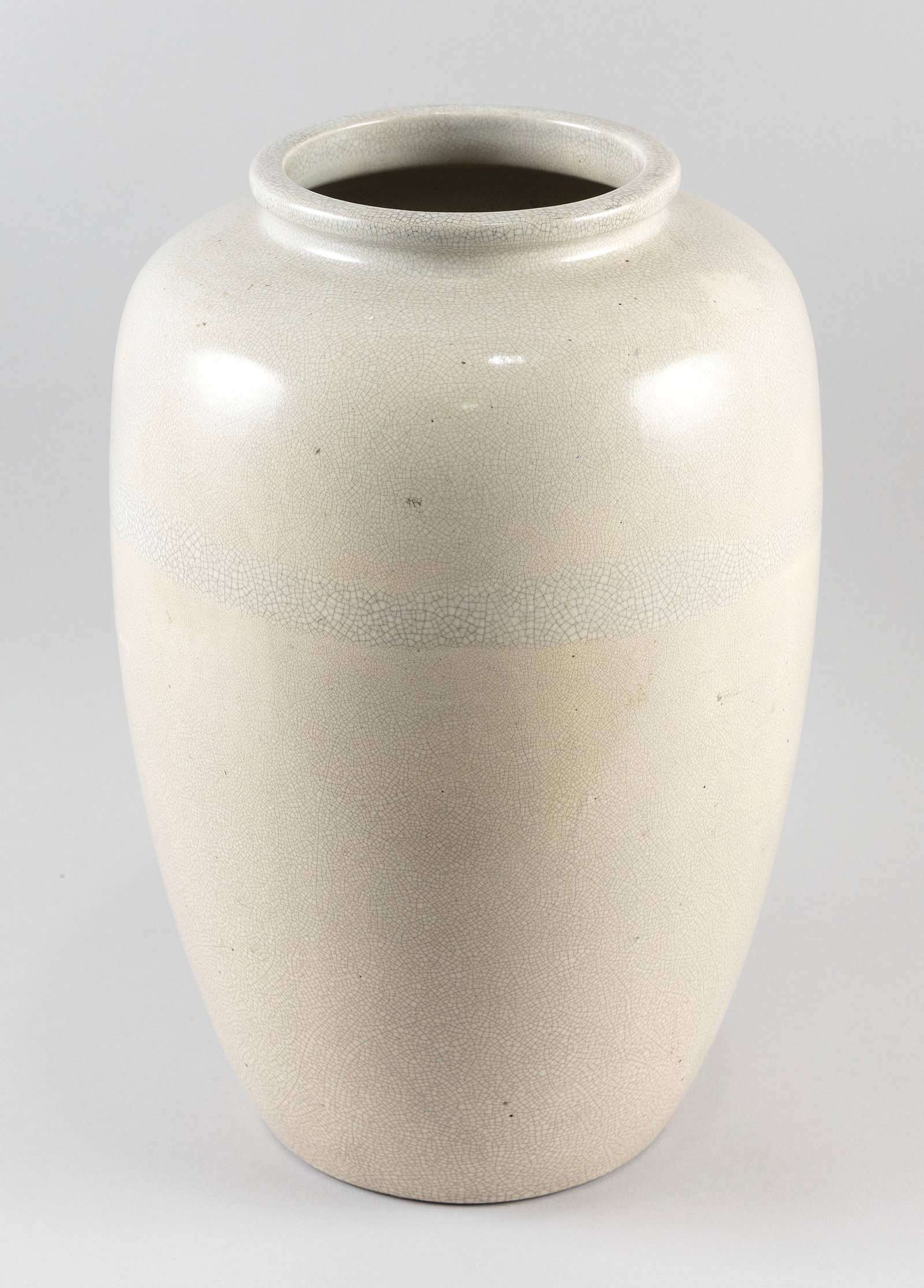 CHINESE WHITE CRACKLEWARE GLAZE PORCELAIN JAR Late 19th/Early 20th Century Height 16.5". (1 of 7)