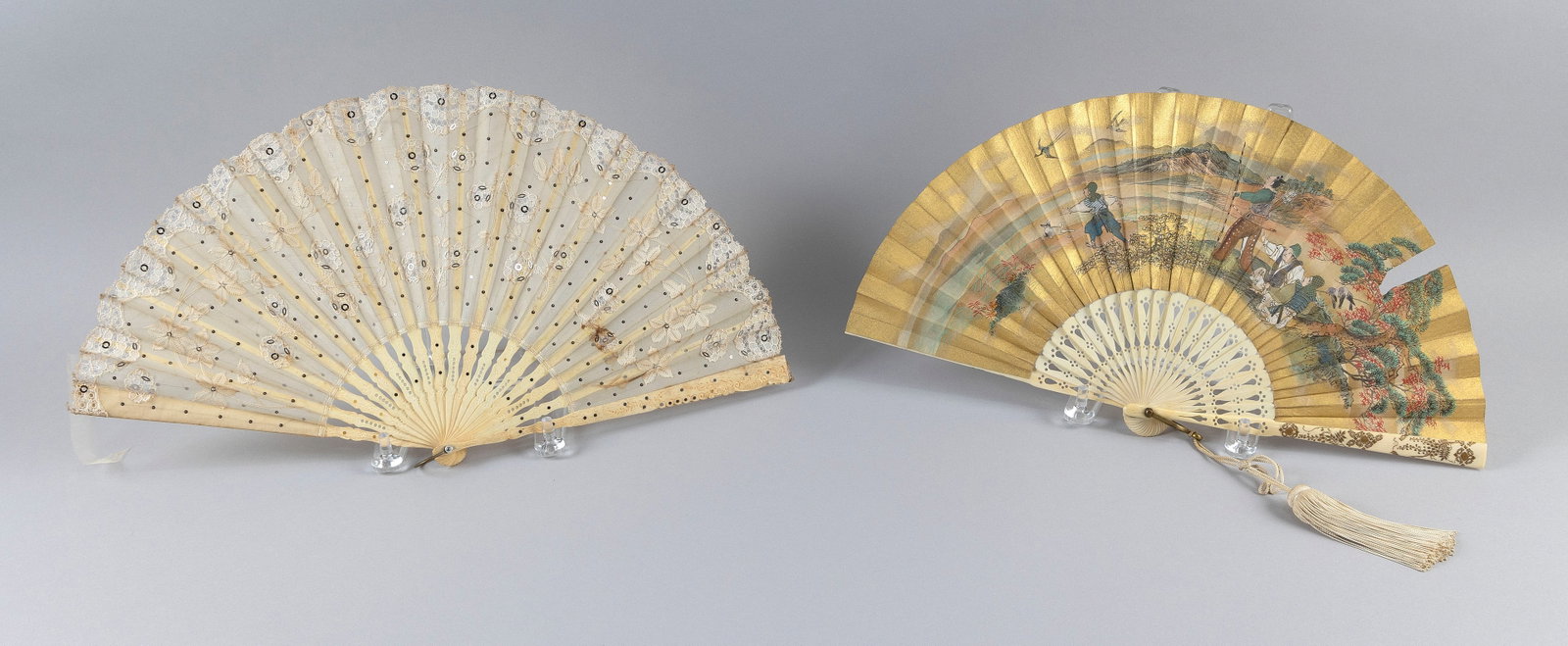 TWO ANTIQUE JAPANESE FANS 19th Century (1 of 3)