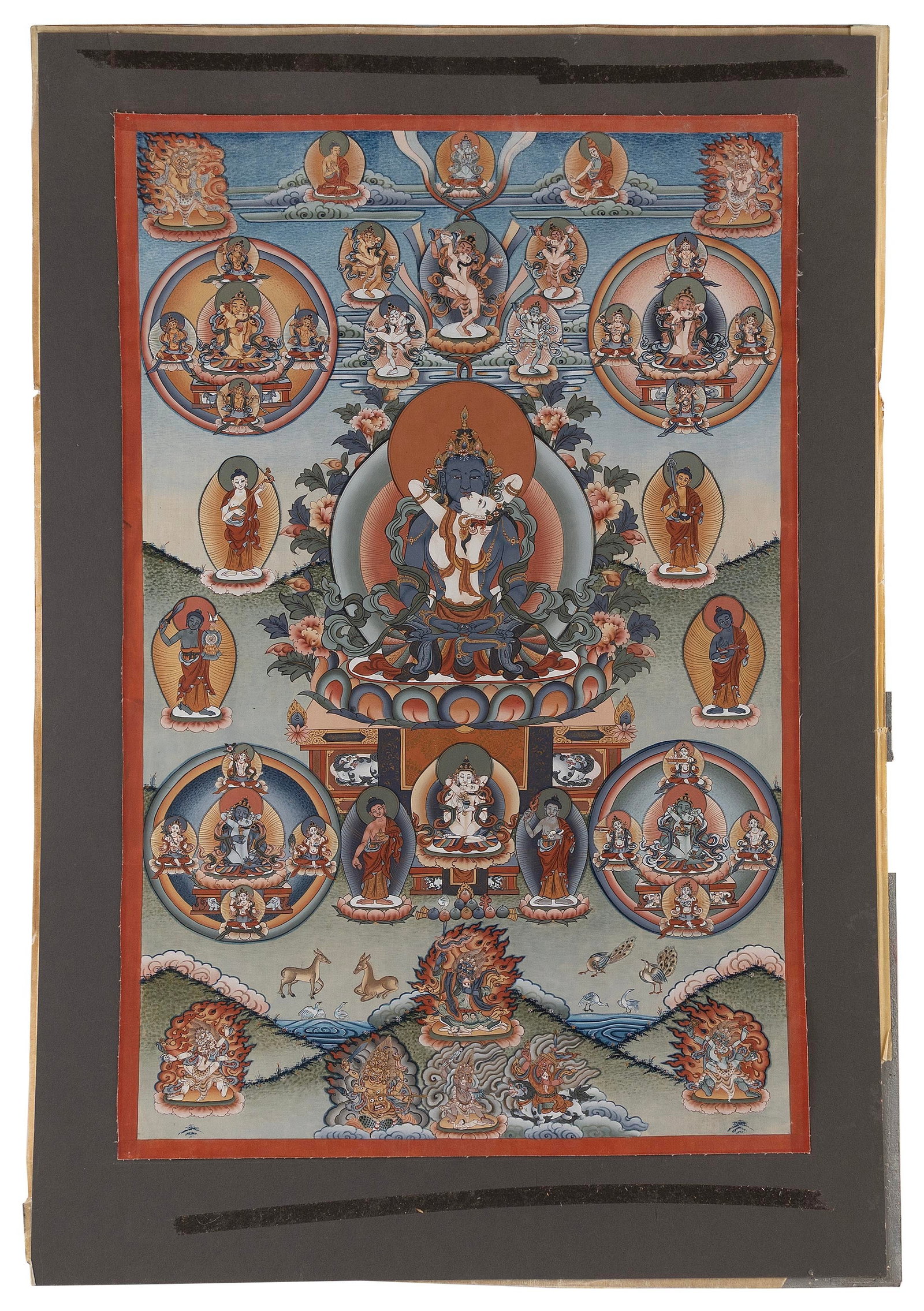 TIBETAN THANGKA Early 20th Century On cloth, 27.5" x 18". (1 of 1)