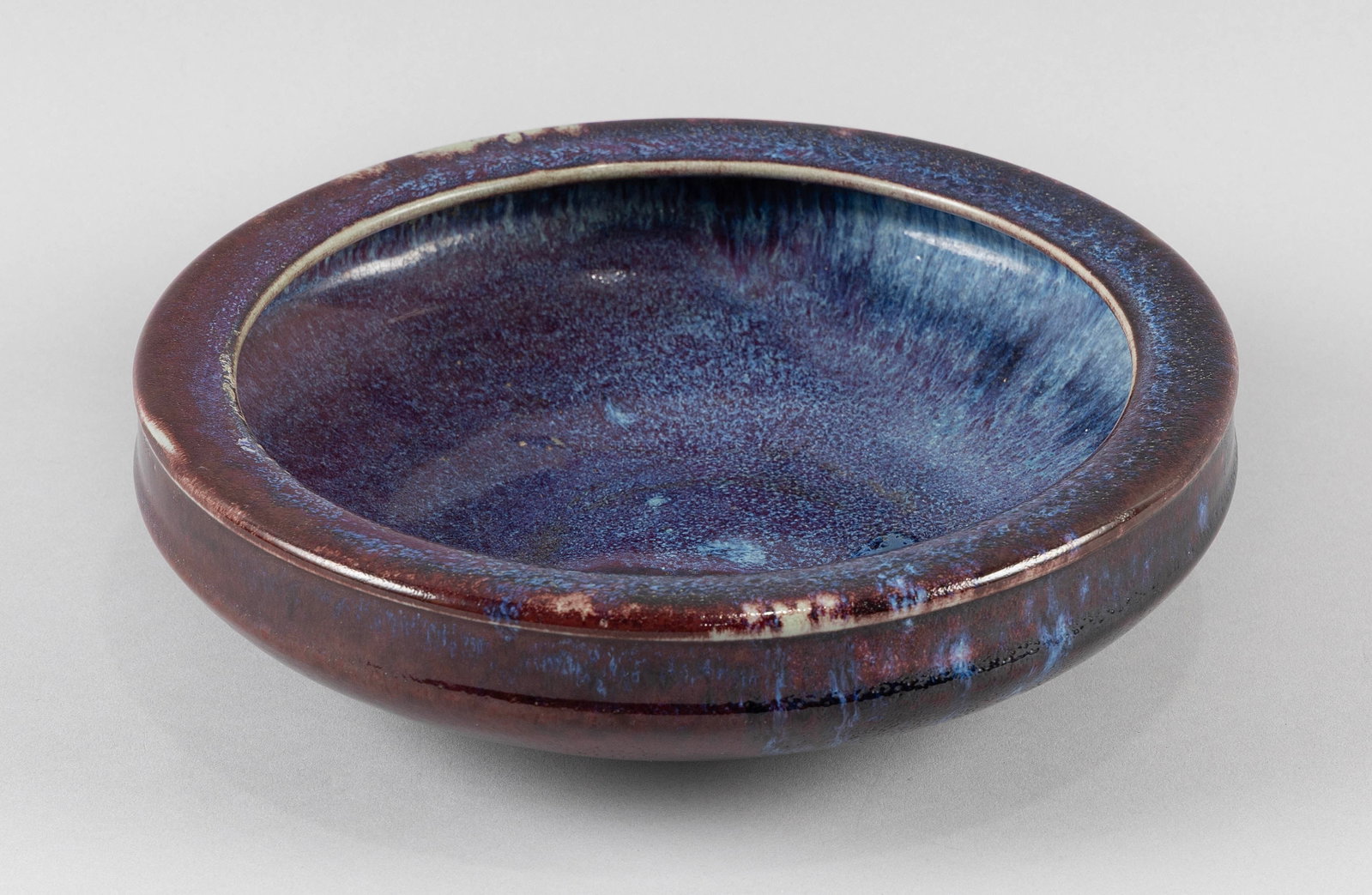 CHINESE JUNYAO POTTERY SHALLOW BOWL Early 20th Century Height 3". Diameter 10". (1 of 3)