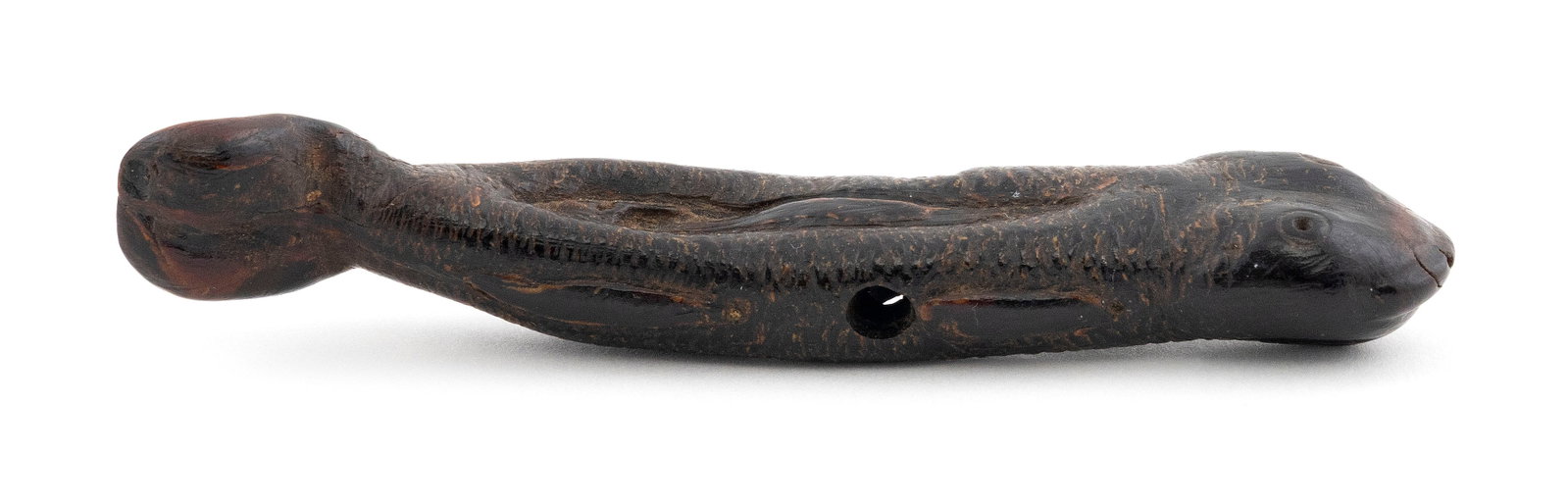 JAPANESE CARVED UMIMATSU (SEA PINE) NETSUKE Early 19th Century Length 4". (1 of 5)