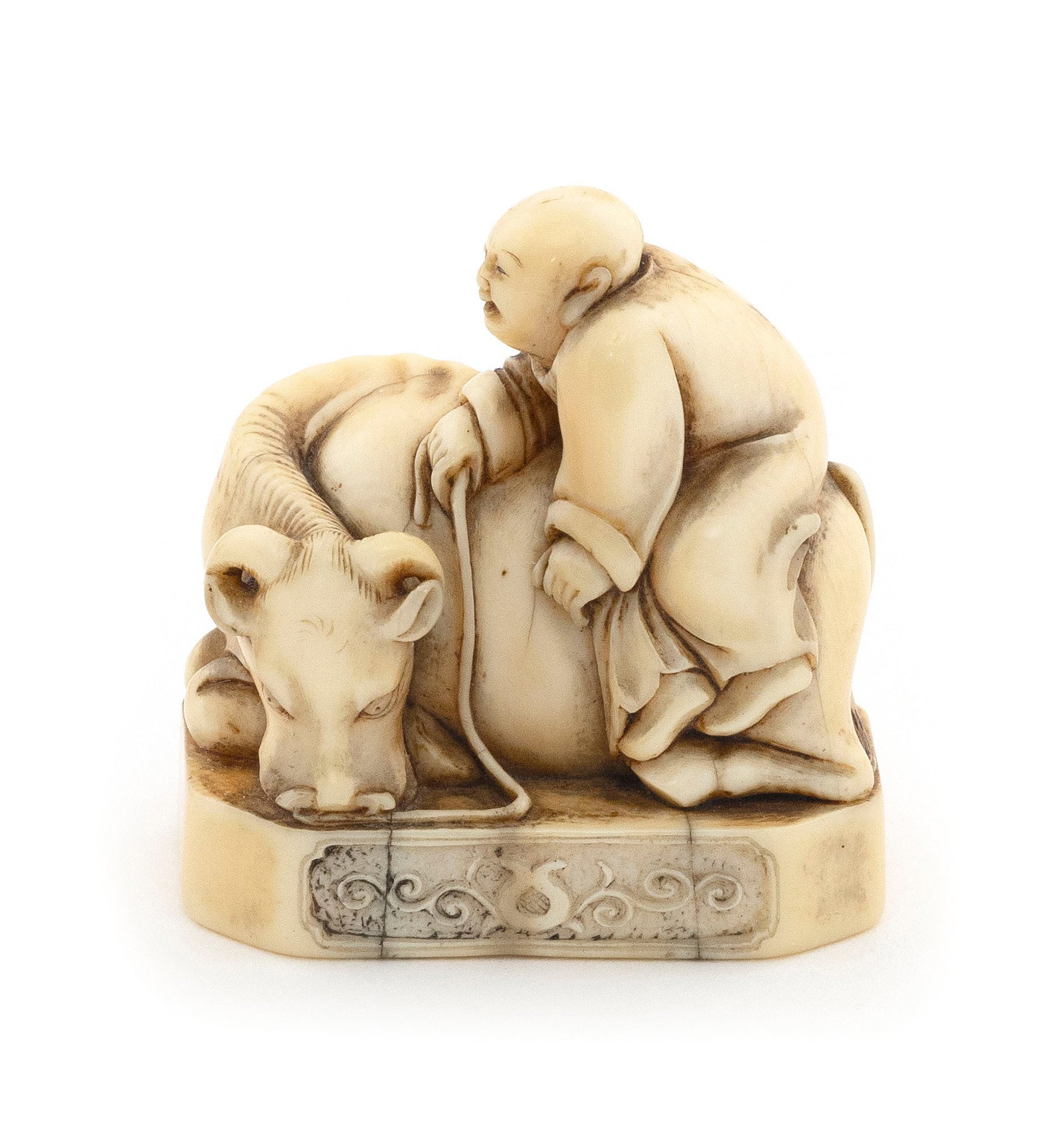 JAPANESE CARVED IVORY NETSUKE 19th Century Height 1.625". (1 of 5)