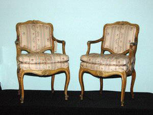 9: Pair Louis XV Style Fauteuil