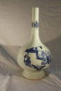 505: 19thC Bulbous Blue/White Canton Vase Chinese