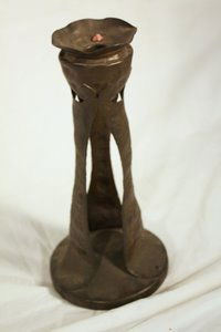 Arts & Crafts Copper Candlestick: Apollo Studios: 10.75"H with a base that is 5" in diameter