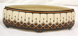 Mettlach Secessionist Centerpiece Bowl: 11x4.5x3.5