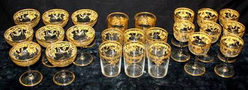 71: 19thC Gilt Decorated Bohemian Crystal Stems