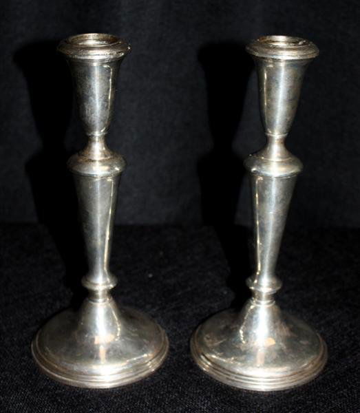 4 Pair Empire Sterling Silver Weighted Candlesticks