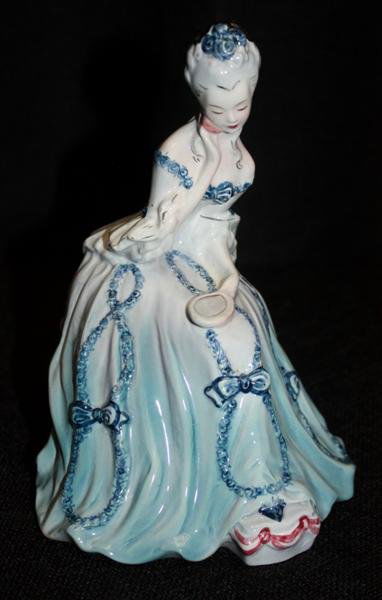 Goldscheider Everlast Figurine Lady in 18thC Dress: Lady is #810 7"h