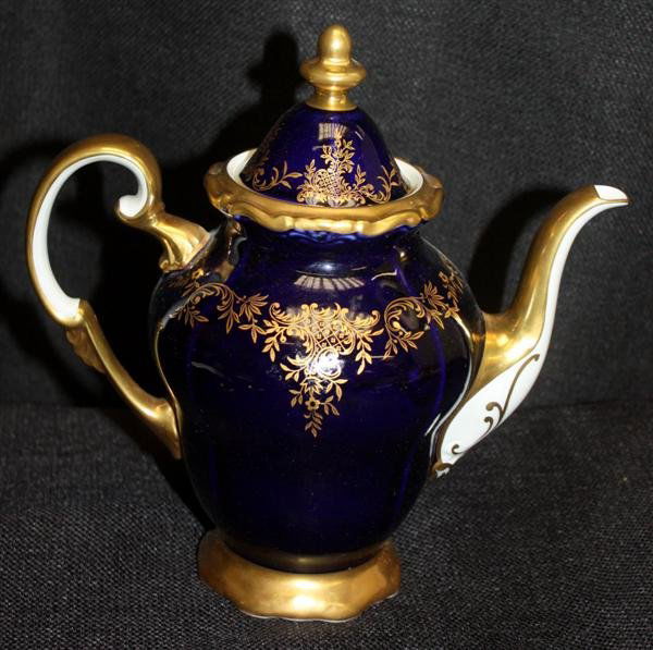 259 Echt Weimar Kobalt Cobalt Porcelain Tea Service Lot 259