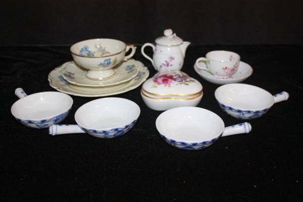 9pcs KPM Porcelain + 4 Meissen Blue Onion