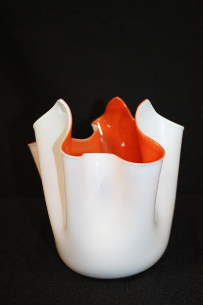 Mid Century Venetian Glass Handkerchief Vase