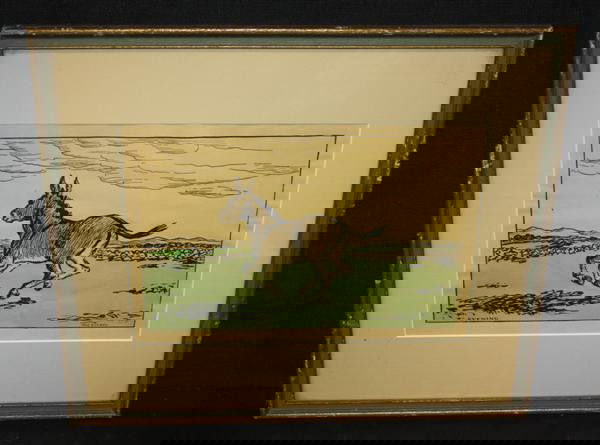 Jack Yeats Hand Colored Print "Evening"