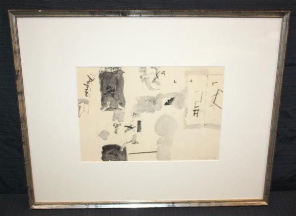 Manuel Hernandez Mompo Charcoal & Wash '67: Manuel Hernández MOMPO (1927-1992)