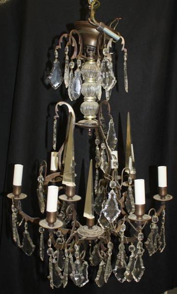 Chandelier with Obelisk Lustres