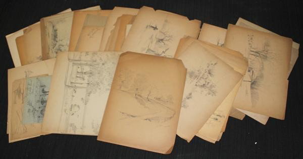 25 Clarence Ball Drawings Water Colors Sketches: L. Clarence BALL (1858-1915)