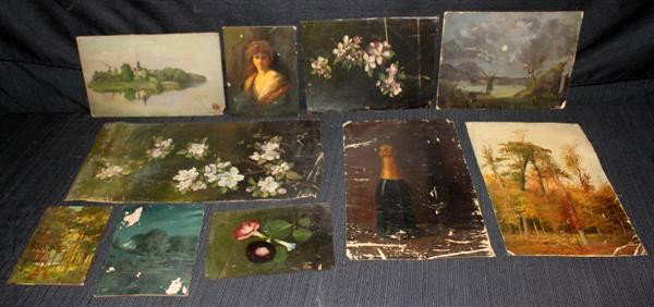 10 Clarence Ball Oil Paintings Board & Canvas: L. Clarence BALL (1858-1915)