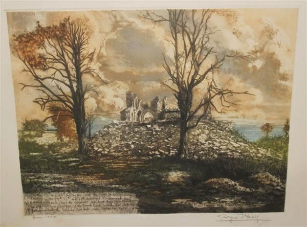 Georges Plasse Artist Proof Lithograph in Color: Georges PLASSE (1878-?)12.25x16 sight, 20.25x26.5 matted