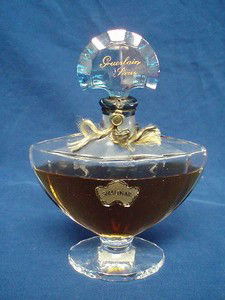 Guerlain Shalimar Large Perfume Baccarat Bottle: Shalimar by Guerlain in Baccarat crystal, ca.1930s. 6.5". Original wax seal, minor evaporation. Original velvet case.