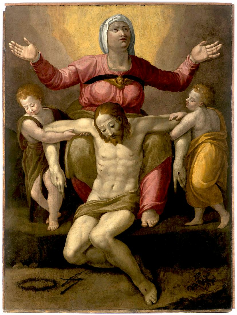 Marcello Venusti (1515 Comoâ€“1579 Rome), PietÃ : The painting reproduces a composition by Michelangelo famous in the 16th century, which he drew around 1538â€“1541 for Vittoria Colonna (1492â€“1547), and which is now in the Isabella Stewar