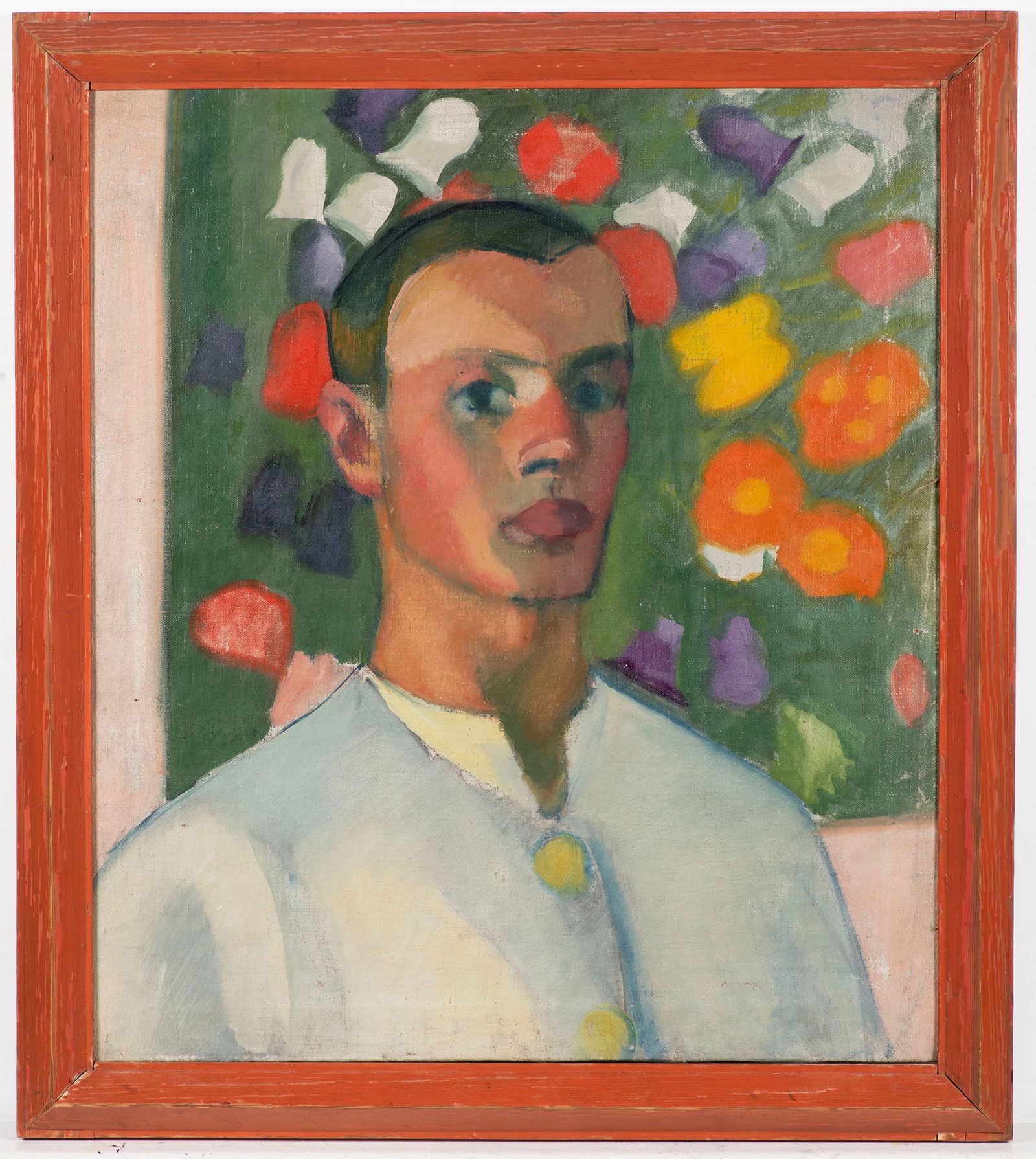 German Expressionist painter attributed to Gabriele Münter (19 February 1877 - 19 May 1962): German Expressionist painter attributed to Gabriele Münter (19 February 1877 - 19 May 1962) depicting a portrait of a gentleman. Oil on canvas , 66x59cm.